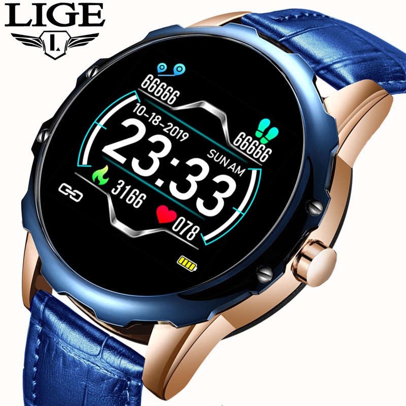 LIGE-ο  Ʈ ġ, ְ 귣 Ÿ   ڵ   ð Relogio inteligente + box, 2020